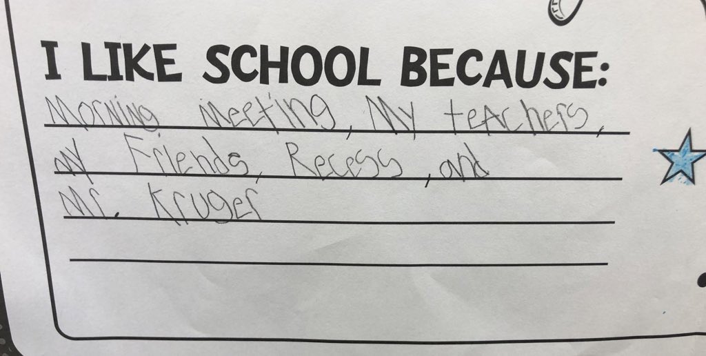 I was invited into a classroom where a student added me to his all about me poster. We don’t always get to see the difference we make, but keep fighting the good fight. #everylearnereveryday