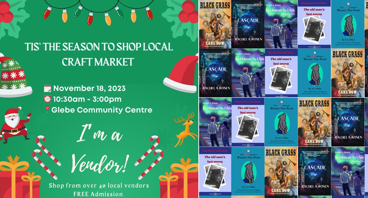A reminder that we will be selling our fine books at a discount tomorrow at the Glebe Community Centre (175 Third Ave) in Ottawa between 10:30 & 3:00PM on Saturday Nov 18. What a great chance to deal with that #holidayshopping early! #books #booksale #ottawa #ottawaevents