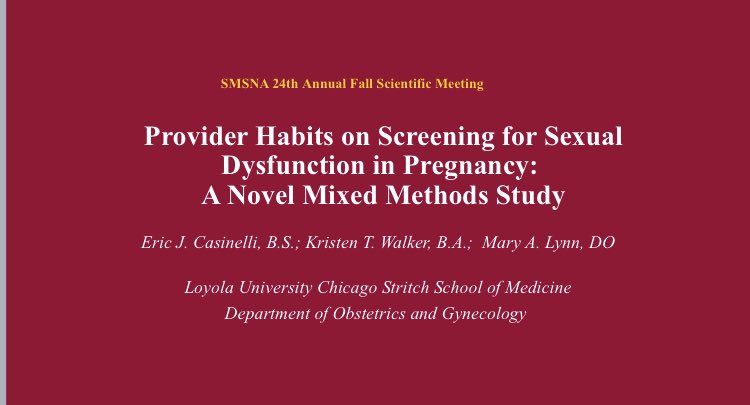 Garnering support for better sexual healthcare delivery standards for pregnancy! #SMSNA23 @LUMCObGyn