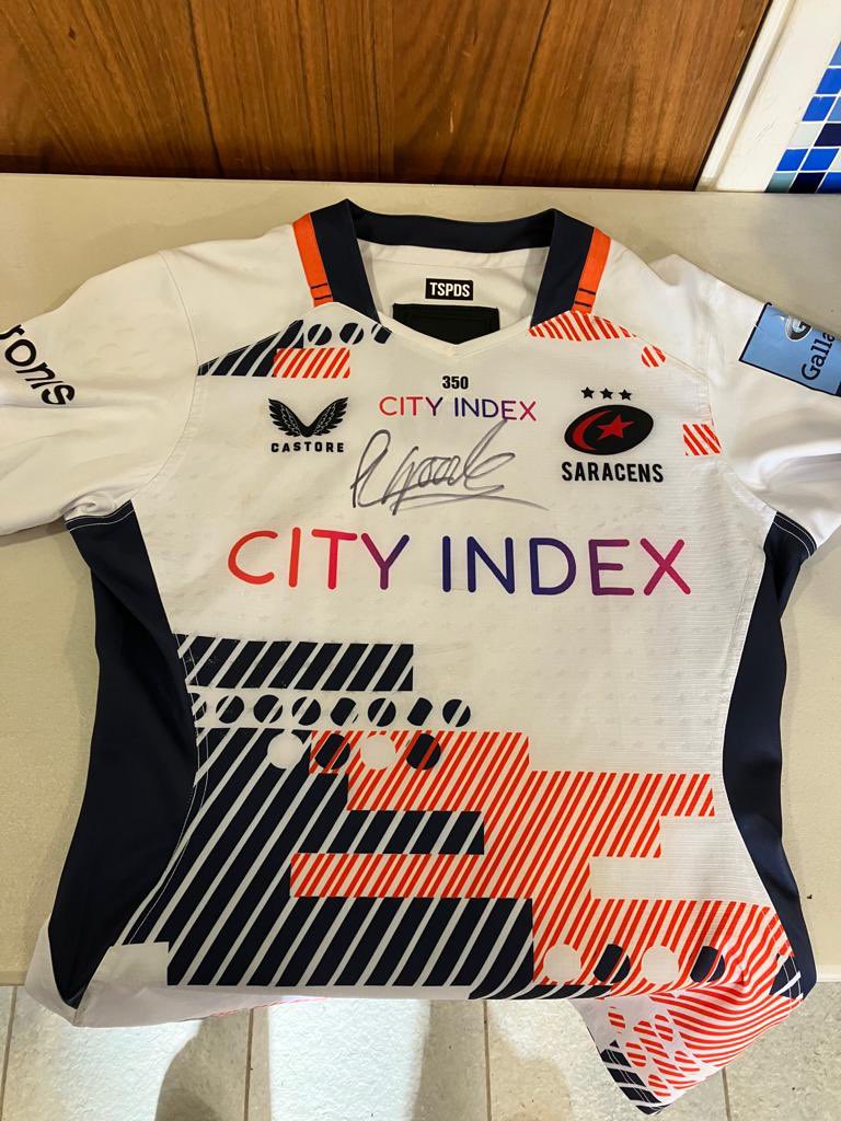 Lot 11 - Alex Goode’s away playing shirt 2022/202 signed by Saracens Legend Alex. Bids are to be sent to the following email address: sebsfoundation@gmail.com Please ensure you tell us what LOT you are bidding for! See the Seb Foundation post below for full details!