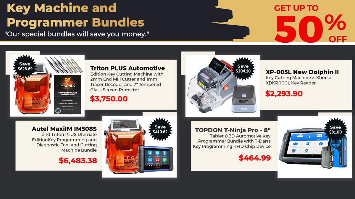 LksmithKeyless's tweet image. You Won’t Find Better Deals Anywhere… EARLY Black Friday Deals:
locksmithkeyless.com/collections/bl…

#LocksandCylinders #testkeys #xhorseuniversalkeys #auteluniversalkeys #OBDSTARMACHINES #TOPDON #PICKSDECODERS #LAB #LOCKSMITHTOOLS
#CODELOCKS #LOCKSCYLINDERS #COMBOLOCKSETS #PADLOCKS