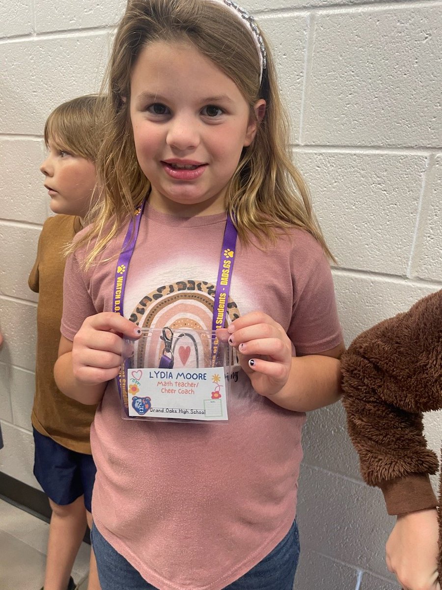 I think she nailed the teacher look for career day. Future high school math teacher and cheer coach!