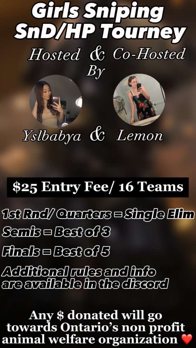 ALL FEMALE 4v4 SND/SNIPING TOURNEY! DEC 3RD! <a href="/LemonDrop808_/">LemonDrop</a> JOIN DISC FOR MORE INFO!