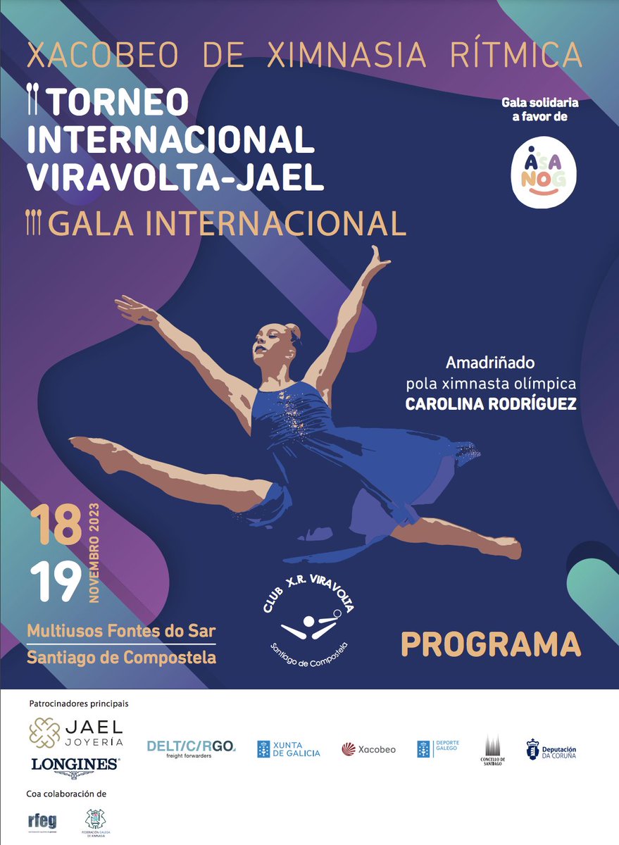 II Torneo/III Gala Internacional Viravolta Jael
📌Países participantes 🇪🇸🇦🇲🇮🇹🇵🇹🇭🇺🇩🇪
📌Leyendas #gimnasiaritmica 🇪🇸
📌Medallistas mundiales Darja Varfolomeev
📌Amplia representación selección #teamESP
<a href="/SpanishGroupRG/">Spanish Group RG</a> 
clubviravoltasantiago.com/wp-content/upl… 
#gimnasiaritmica #rhythmicgymnastics