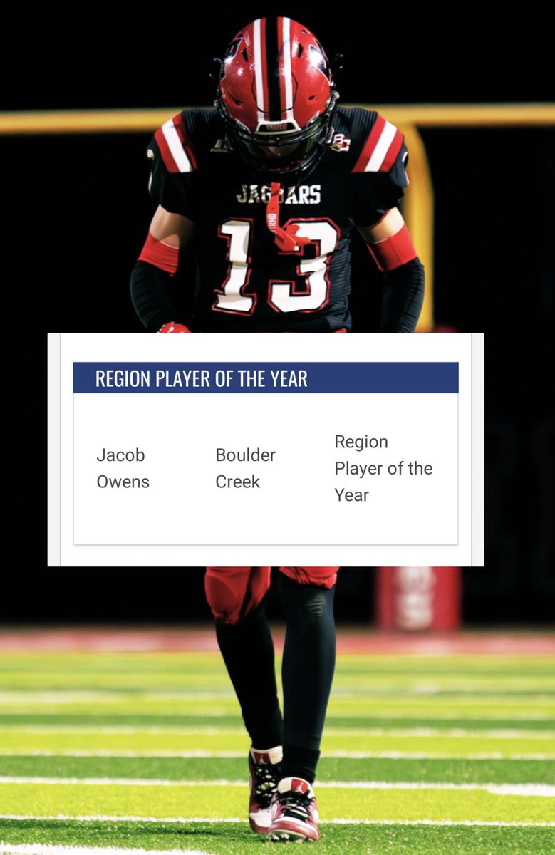 AGTG! BLESSED to be named 6A Desert Valley Region Player of the Year! Still need a Home🤞🏽 @BCJagsFootball @fbcoachpaterno @gridironarizona @JUSTCHILLY @AZHSFB @azc_obert @JUSTCHILLY @CoachPeoples @jacob_seliga