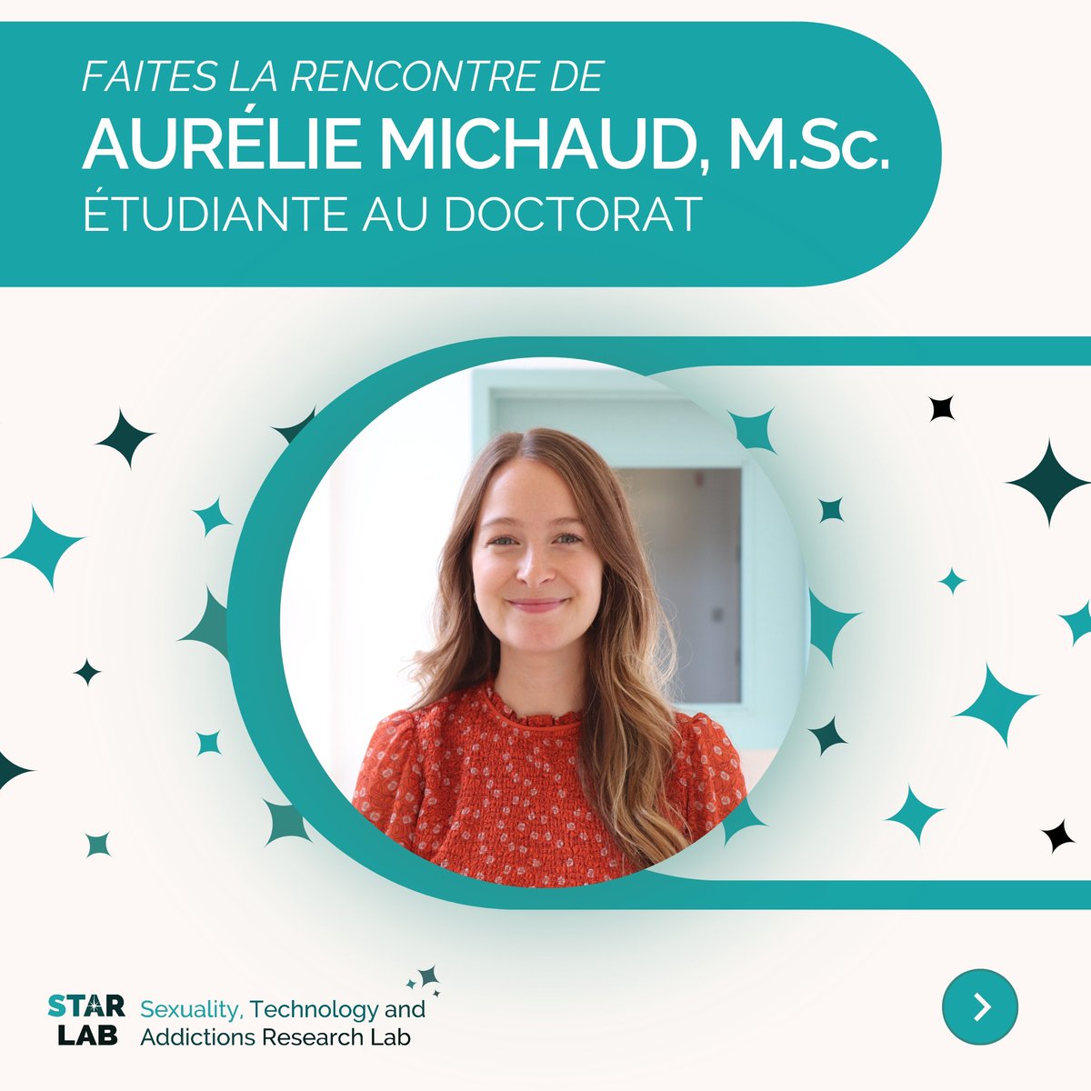 udemstarlab's tweet photo. 👋 Meet AURÉLIE MICHAUD, https://t.co/xqbDzd9aZp.! 🌟 1st-year doctoral student in clinical psychology at Université de Montréal. Passionate about body image, sexuality, and relationships from a cultural perspective. Join us in welcoming her to the team! 💚 #TeamIntro #psychology https://t.co/9Y6pQwn1Gk