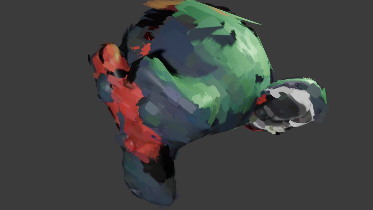 LegospaceW's tweet image. The kuwahara filter works well with the brush strokes! #blender #b3d #blender4.0 #painting #art #3Dartist #geometrynodes