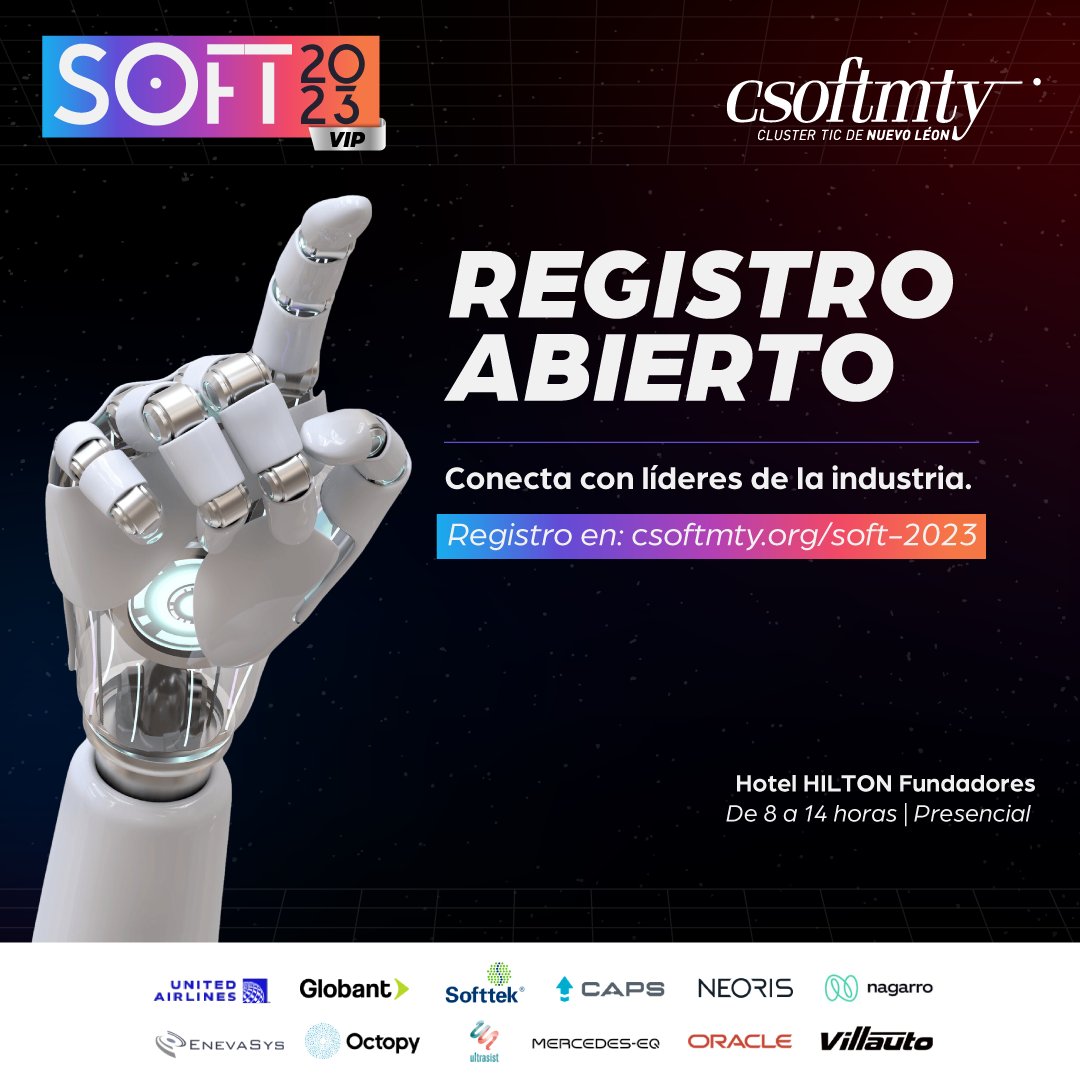Csoftmty's tweet image. ¡Conecta Líderes en #Tecnología! 💼 Descubre las tendencias del sector TI en SOFT 2023, organizado por Csoftmty. Conoce a expertos y líderes del sector este 29 de noviembre.
 
Más información y registro en: csoftmty.org/soft-2023/

#RetosTecnológicos #SOFT2023