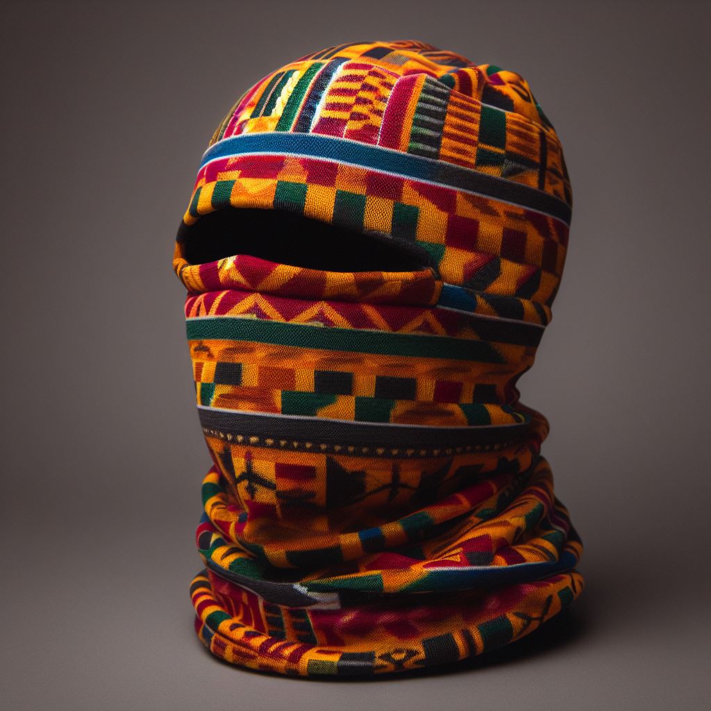 sonffman's tweet photo. Kente Balaclava https://t.co/9VxILfY55x