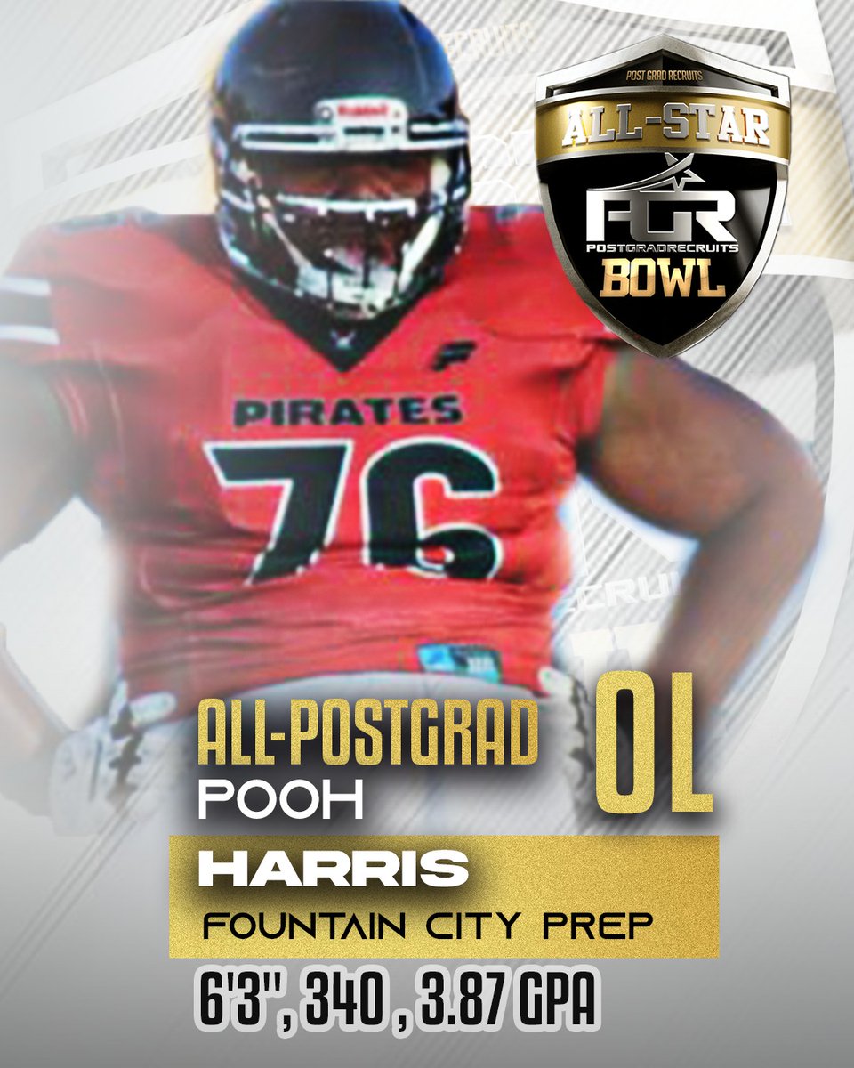 PostGradRecruit's tweet photo. ALL-PostGrad OL @PoohHarris5 of @FCPPirates Will be in the trenches with #TeamXposure
https://t.co/OK45nBnoTK https://t.co/iMReUyETrK