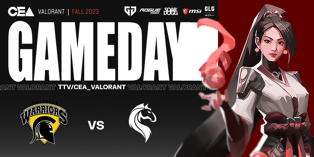 QUARTERS ALERT🔔

<a href="/UWaterlooGG/">Warriors Esports</a> Gold vs <a href="/uwoesports/">Western Esports</a> tonight!

🎥@zJuro98 &amp; <a href="/kaiserinee/">Kaiserine 🔜 DreamHack 🎃</a> 
🎙️<a href="/The_Llama77/">Llama77</a> &amp; <a href="/OgSusano/">Susano ⛈️</a> 

&gt;&gt;&gt; Live at 8 EST @ twitch.tv/CEA_Valorant