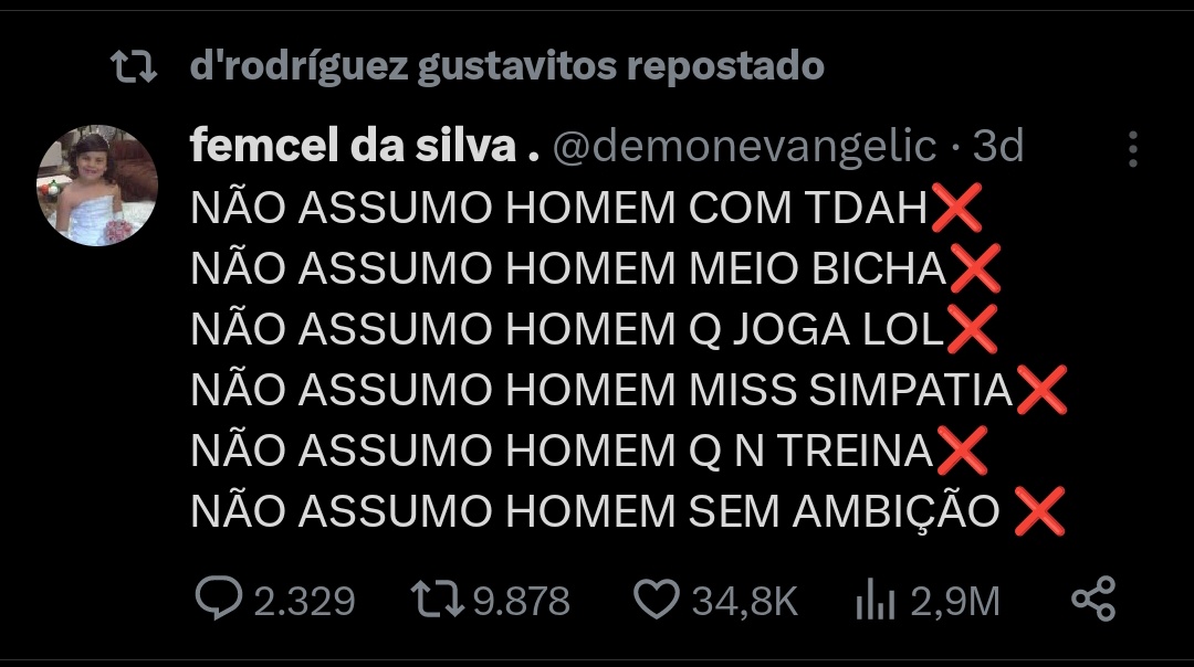foidecosta's tweet photo. @mnhwao eu já não me assumiu mais ala https://t.co/PbZbT4nKso