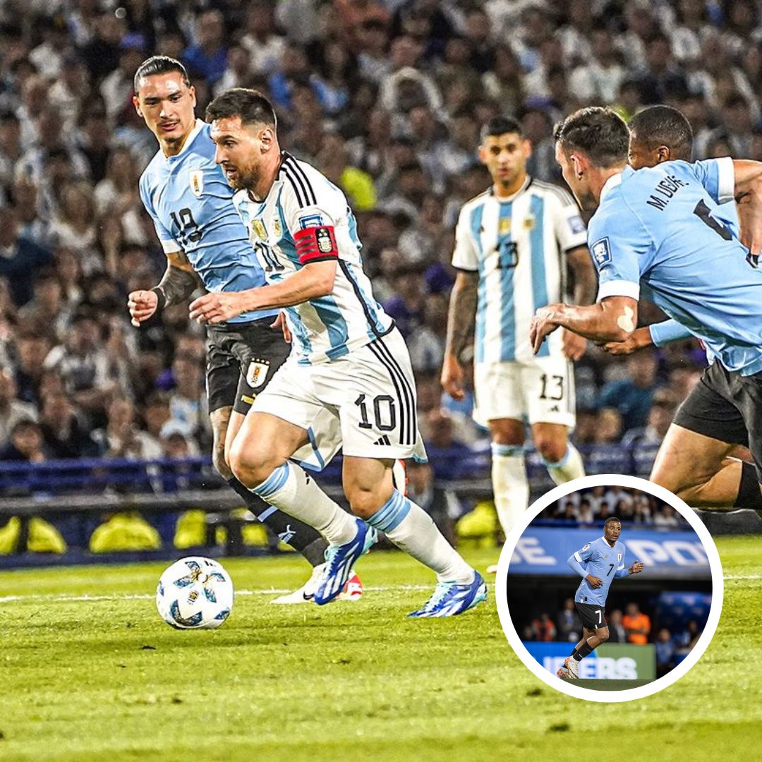 PapaRubroNegro's tweet photo. Messi elogiou De La Cruz, alvo do Flamengo! 

A Argentina enfrentou o Uruguai na noite de quinta-feira (16), pela 5° rodada das Eliminatórias. A Seleção Uruguaia superou a atual campeã do mundo por 2x0.

Na ocasião, Messi elogiou o meio campo da Seleção Uruguaia e também De La Cruz, que é alvo do Flamengo: 

“No contra-ataque, com espaço, eles são muito bons em fazer isso porque têm jogadores muito bons, como Darwin (Núñez) e De La Cruz, pessoas no meio que são muito dinâmicas e chegam”.

📸 Divulgação/ Seleção Argentina e Divulgação/ Seleção Uruguaia 
Por @melmazzei_