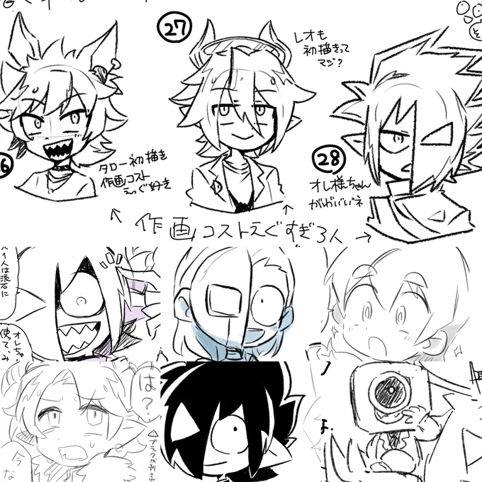 #リプ来たキャラの顔だけ描く 
BC限定で!↓絵柄参考です 