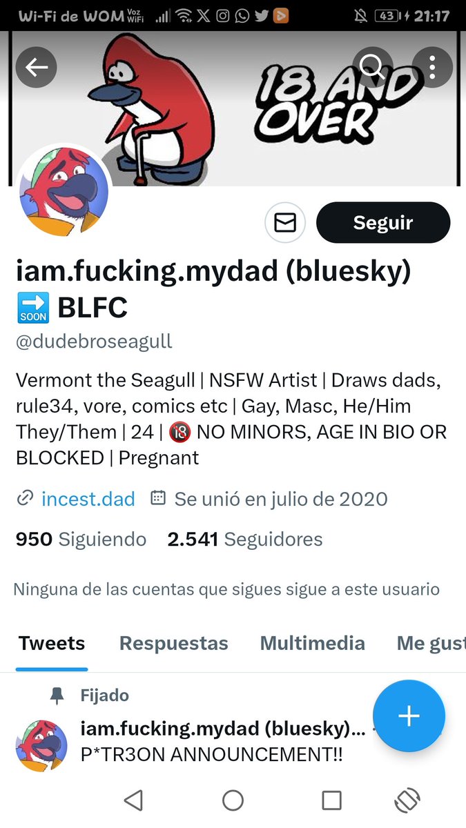 based_fuuka's tweet photo. The 15th victim has been located!
User @/dudebroseagull both supports and draws content related to incest. (I mean look at his name) https://t.co/ZlvxeJlHjc