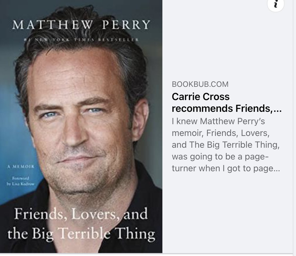 Click this link to read my review of Matthew Perry's unforgettable memoir: bit.ly/47iXawA #amreading