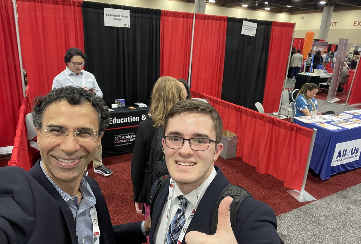 AshishAVoice's tweet photo. Quincyn P, Jan I, Kevin, John G, Yaren: just some of the past summer trainees we ran into at #ABRCMS2023. We are proud of their achievements at @MDAndersonnews E&amp;T @DianeBodurka @ELTravisPhD https://t.co/TF94oYckIF