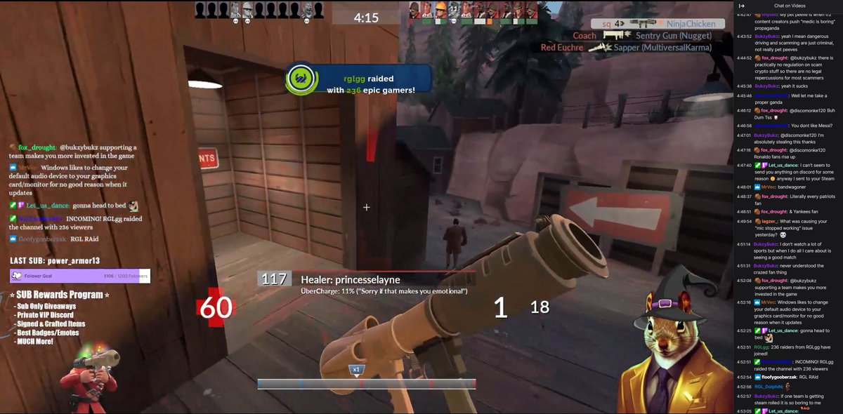 Squ1rrellyTF2's tweet photo. Much 💙 to @RGL_gg for the surprise Twitch raid!

You are much appreciated and continue to provide a great platform and experience for new and old competitive #TF2 players alike

Long Live Comp TF2! 🚀 https://t.co/F31Vbi1E8p