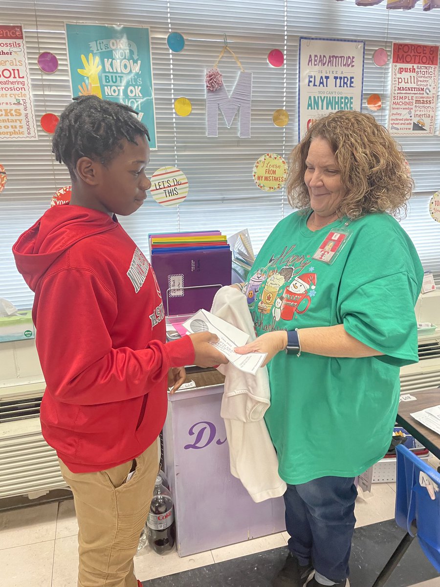 DeniceDMoore's tweet photo. This kindhearted young man made my Friday a little more special by giving me the honor of having his 🏀 jersey as his favorite teacher who has impacted his life the most at NEMS. Also, it is the other way around on what he has done for me as teacher &amp; this what honor means to me. https://t.co/RPb9y0gjUS