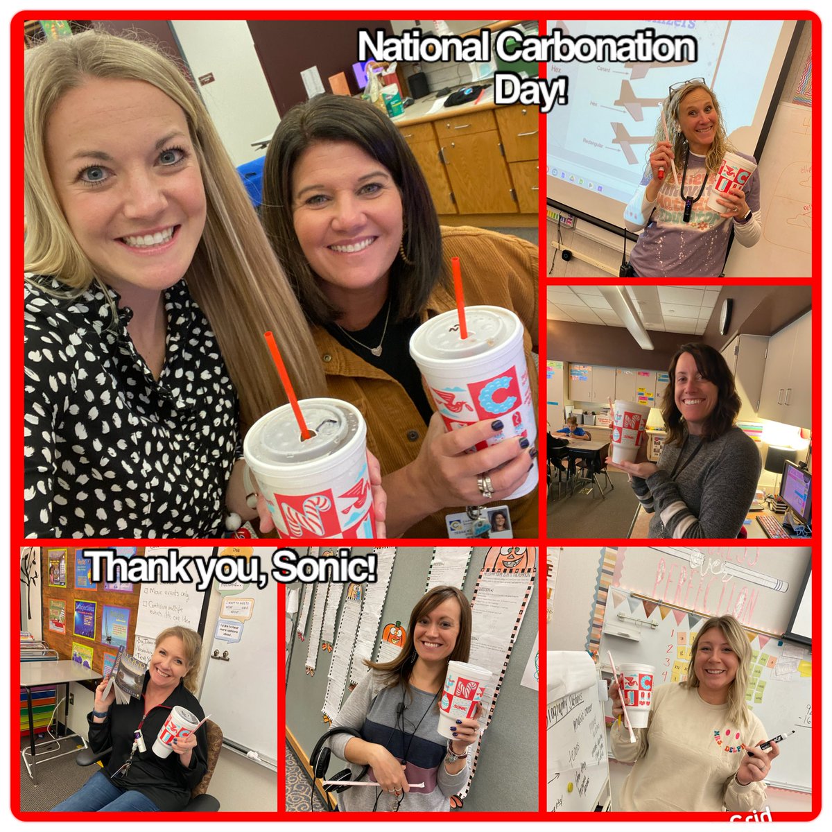 Thank you, @sonicdrivein for making our teachers happy today for National Carbonation day!