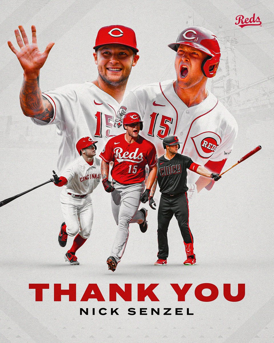 Reds's tweet photo. From the moment you were drafted in 2016, you always gave it your all for this city and organization. Thank you, @LilSenzii. We wish nothing but the best for you, Emily and Nicholas going forward ❤️ https://t.co/pbdsdrk50L