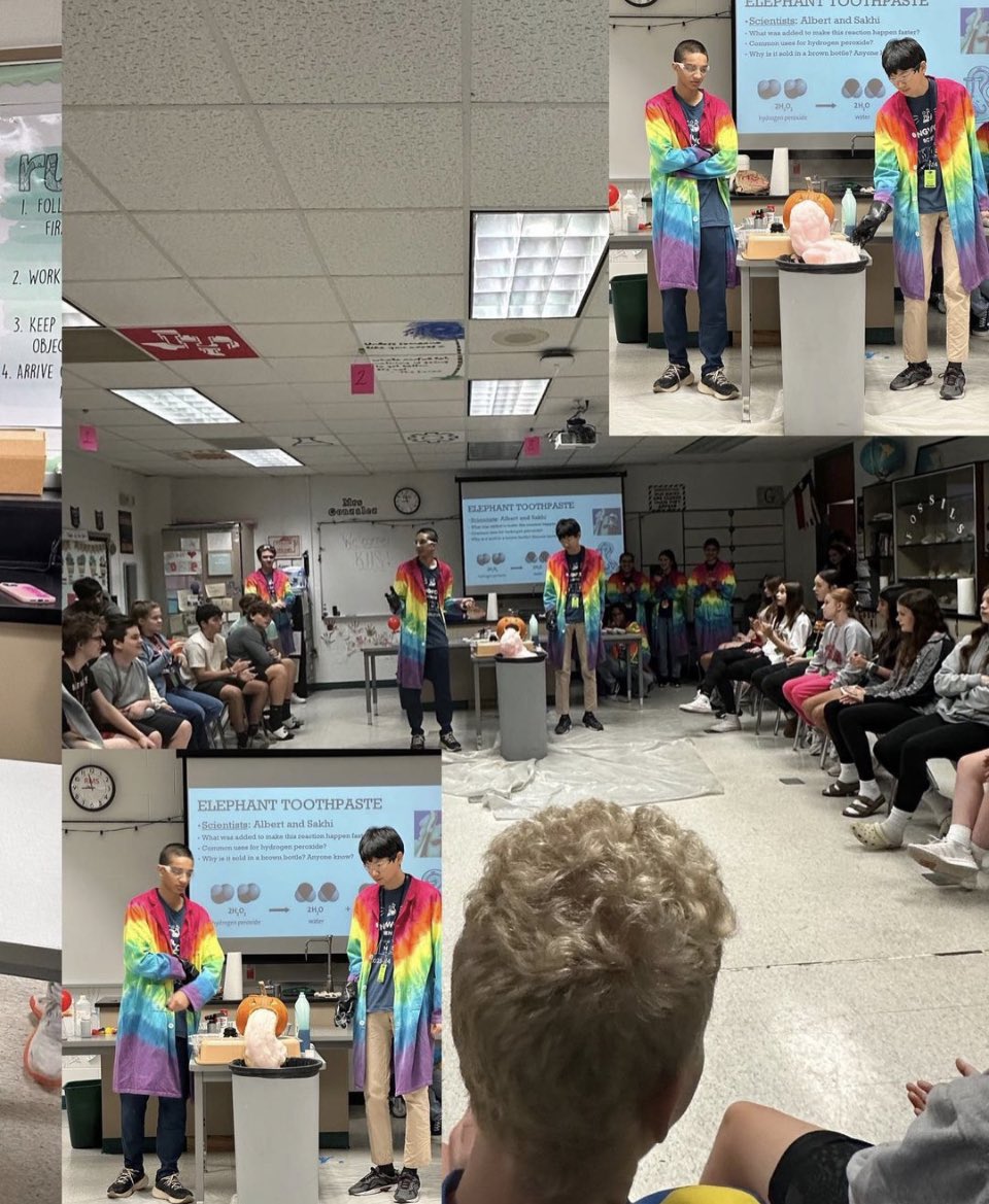 The <a href="/HumbleISD_KHS/">Kingwood High School</a> Science NHS took over <a href="/HumbleISD_RMS/">Riverwood MS</a> 8th grade Science classes today! It was our pleasure to work with these #FutureMustangs !😍🧪🚀💥#KingwoodALLIN #ALLstudentsAREscientists