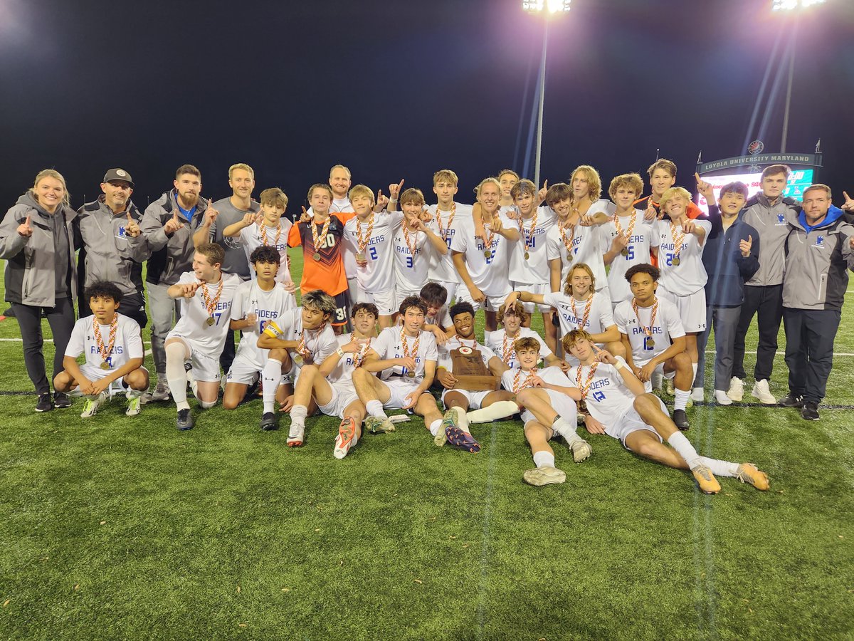 Wow, what a game! After a 2-0 Leonardtown lead was lost in the final 10 mins, 2 sudden death OTs did not decide a winner. It took 4 rounds of penalty kicks for the Leonardtown Raiders to take the Class 4A state soccer title from the Northwestern Wildcats!