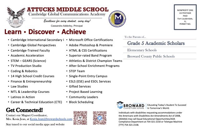 Join us on December 7 @ 6:00 p.m. to explore our campus and learn about our Cambridge Global Communications Program. Your ticket to success is waiting. School choice window opens December 1. @CassandraAdder2 @browardschools @AlanStraussbcps @SuptlicataP