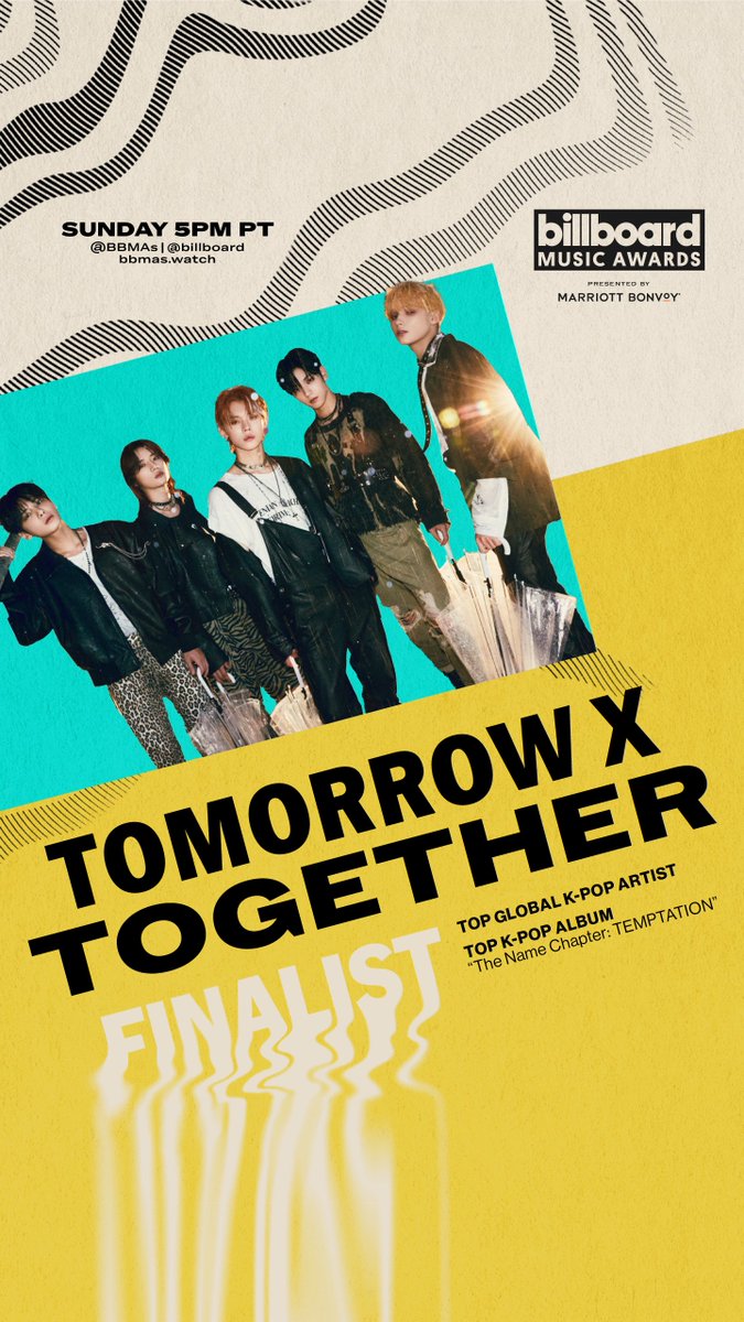 The #BBMAs are coming up close - don't miss out, starting Nov.19th 5PM (PST) | Nov. 20th 10AM (KST) via @BBMAs, @billboard and bbmas.watch! 👀 #투모로우바이투게더 #TOMORROW_X_TOGETHER #TXT