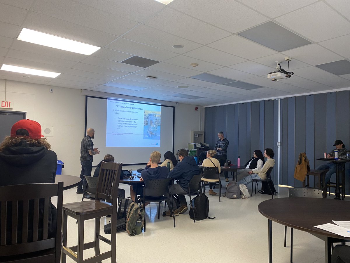 ENSSonline's tweet photo. Busy week with the Specialist High Skills Major students at ENSS… Ministry of Labour visit on Tuesday, Working at Heights training on Wednesday, &amp; Safe Food Handling training on Thursday &amp; Friday! https://t.co/YGlAemYCBx