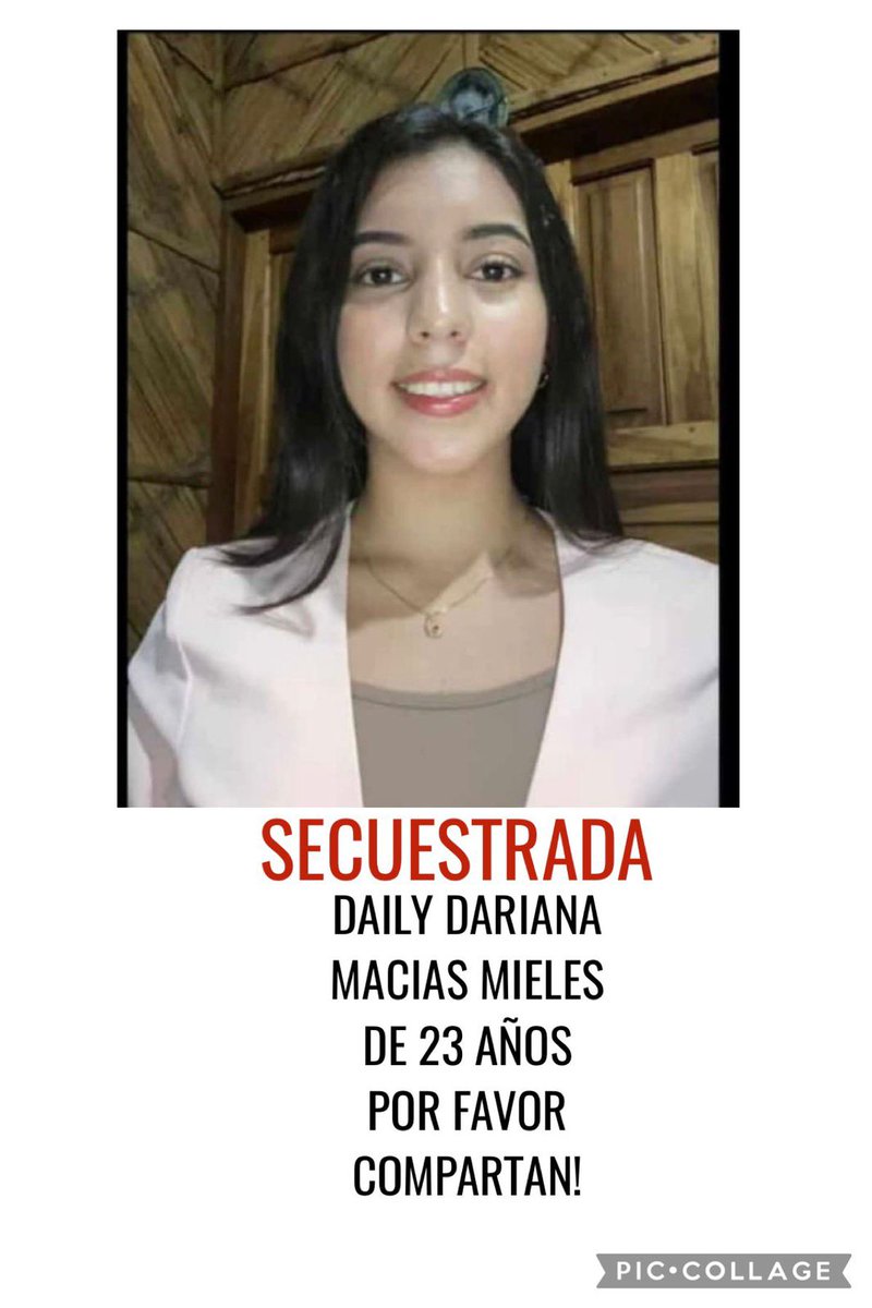 EmergenciasEc's tweet photo. Urgente!
#DesaparecidosEcuador
Por favor compartir para poder encontrarla pronto.
Ella es Daily Dariana Macias Mieles tiene 23 años y mide aprox 1,55 de altura. Hoy la secuestraron donde ella trabaja. https://t.co/tdU1ifkLf0