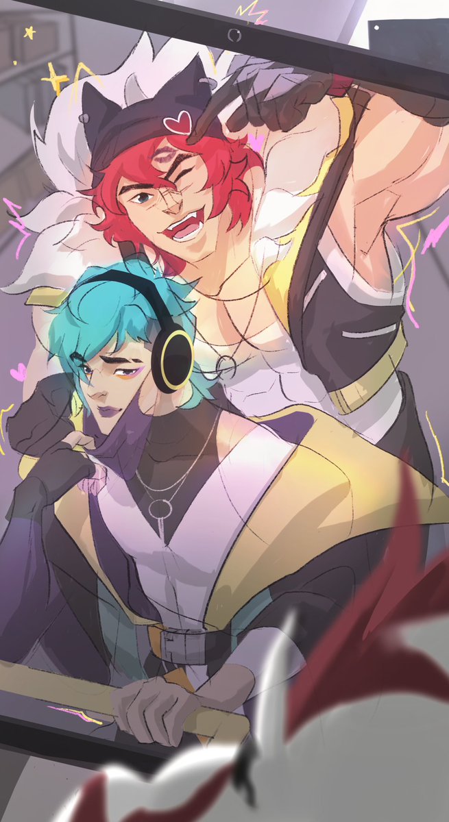 “Ey, Yone. Think I’d look tougher if I dyed my hair this color?” - Sett

#Heartsteel #Settphelios #Sett #Aphelios #LeagueofLegends #ArtofLegends