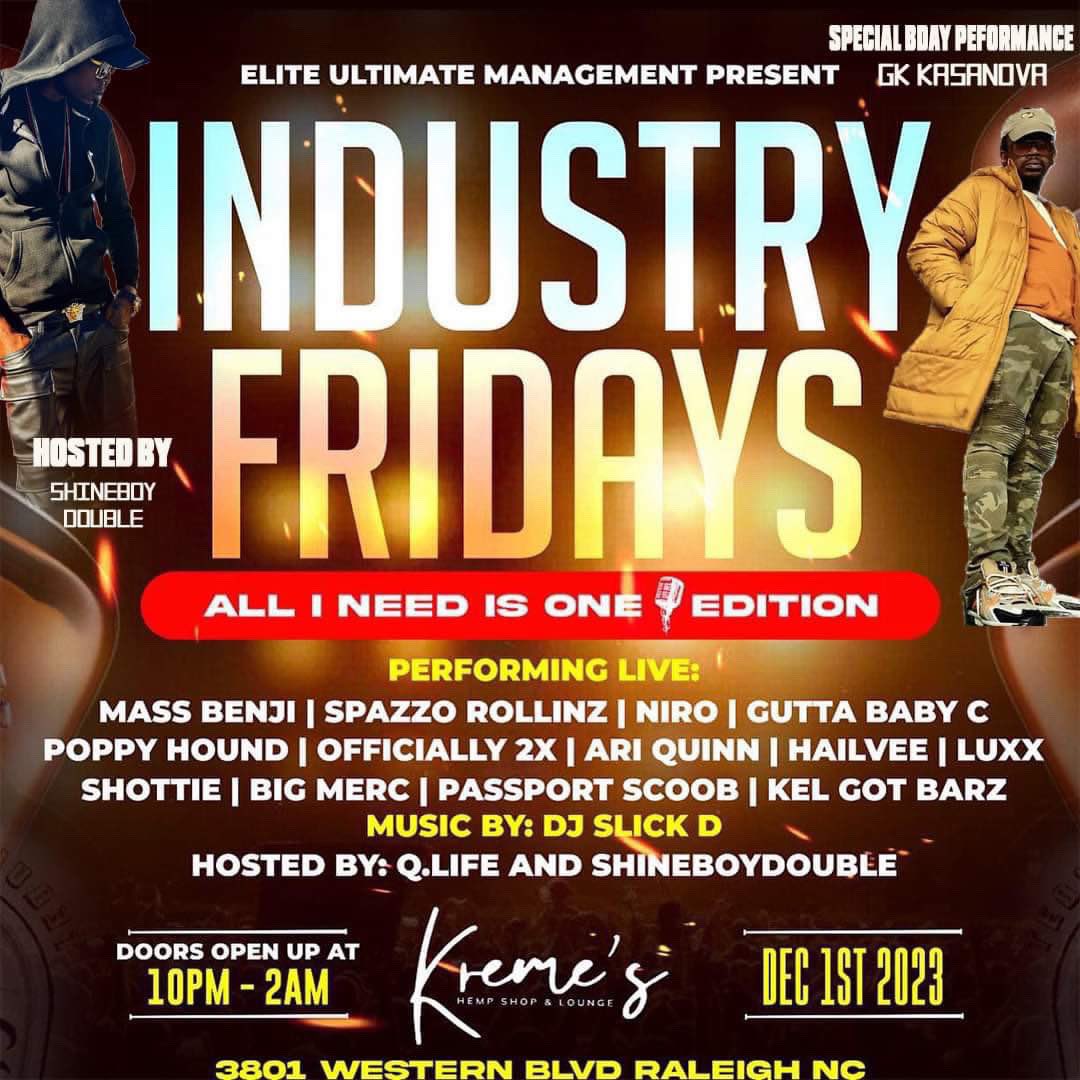 December 1st pull up on me in Raleigh nc all independent artist tap in follow me on ig @shineboydouble