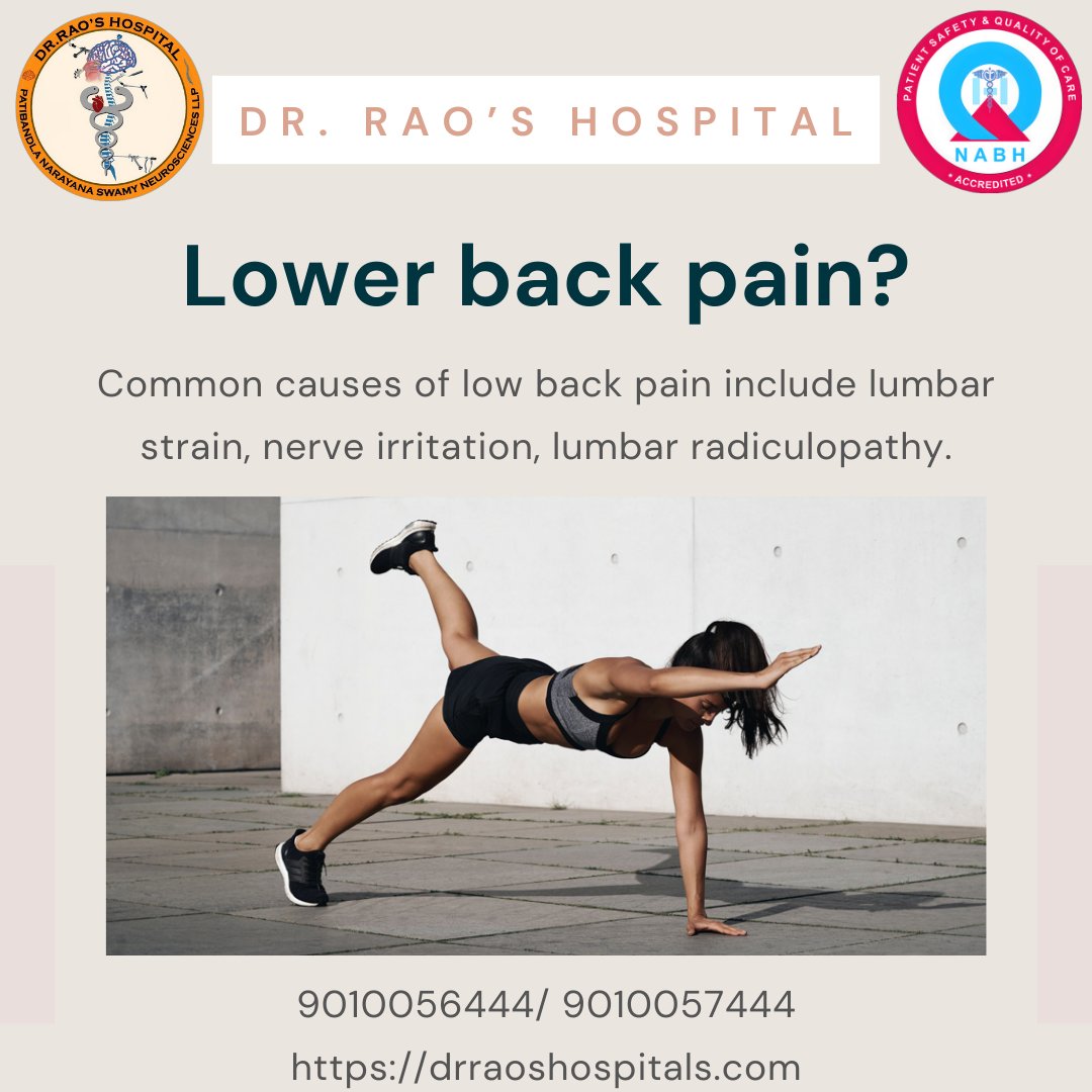MohanaRaoPatib's tweet image. Tired of battling lower back pain? Dr. Rao&apos;s Hospital offers expert solutions, bringing relief and comfort to your life. Take the first step towards a pain-free future! 🌐🩺 #BackPainSolution #HealthWellness