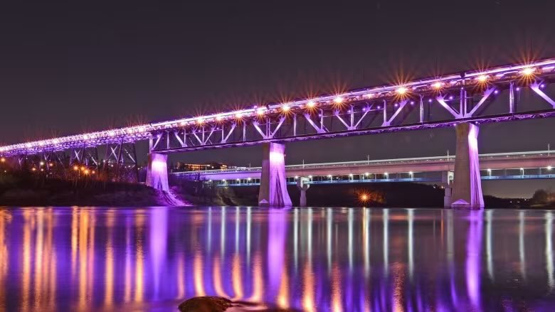 November 17. 2023 The #HighLevelBridge in #Edmonton #Alberta will be lit purple for World Prematurity Day #WorldPrematurityDay💜