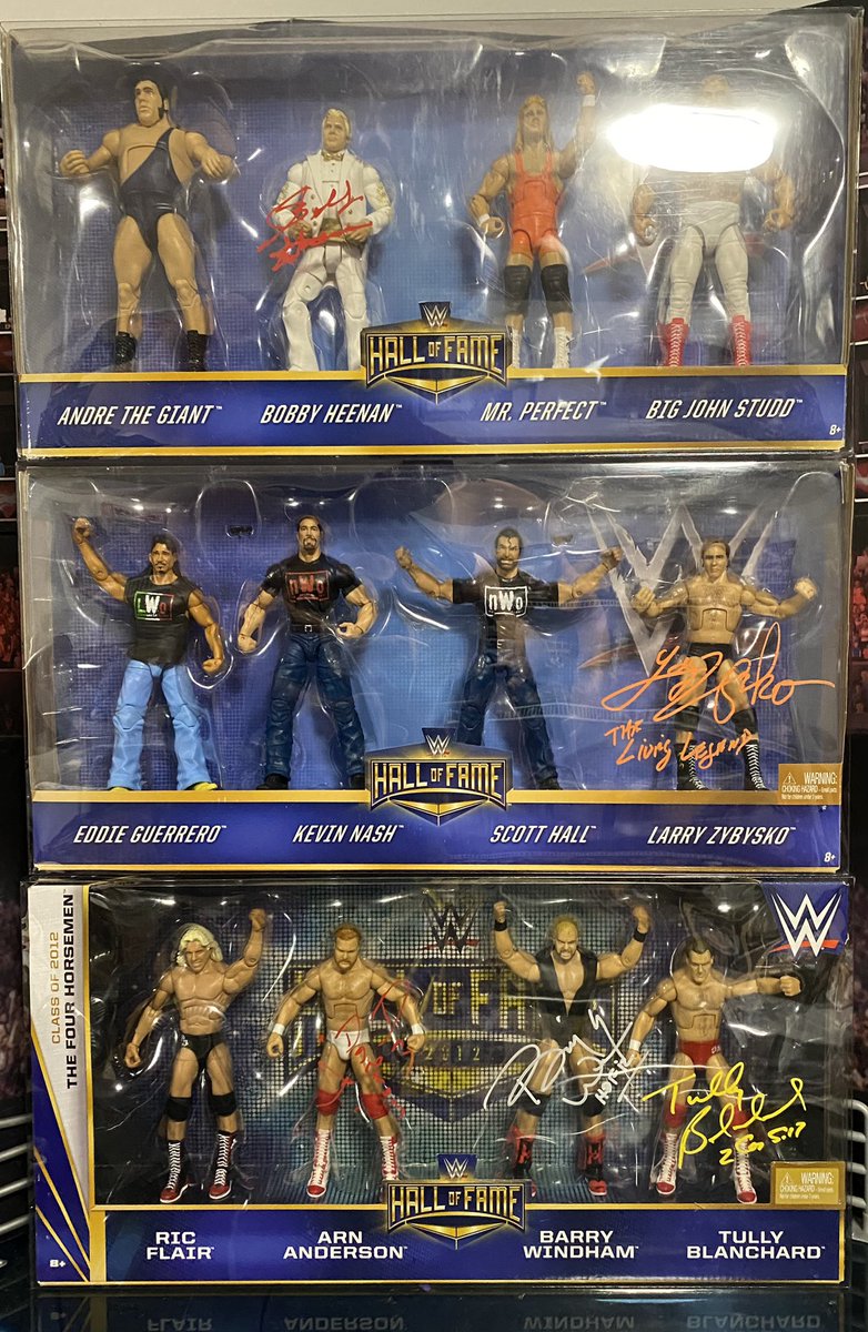 #FigureFriday is a great time to share these @mattel @wwe #HallOfFame signed 4 packs. I found protective cases for them on eBay. #FigLife @Timewarpashland @FullyPoseable @3collectabros @Chatjose15 @chrisfracchi @VerbalSoze37 @JBTweetsElites @Marco_281284