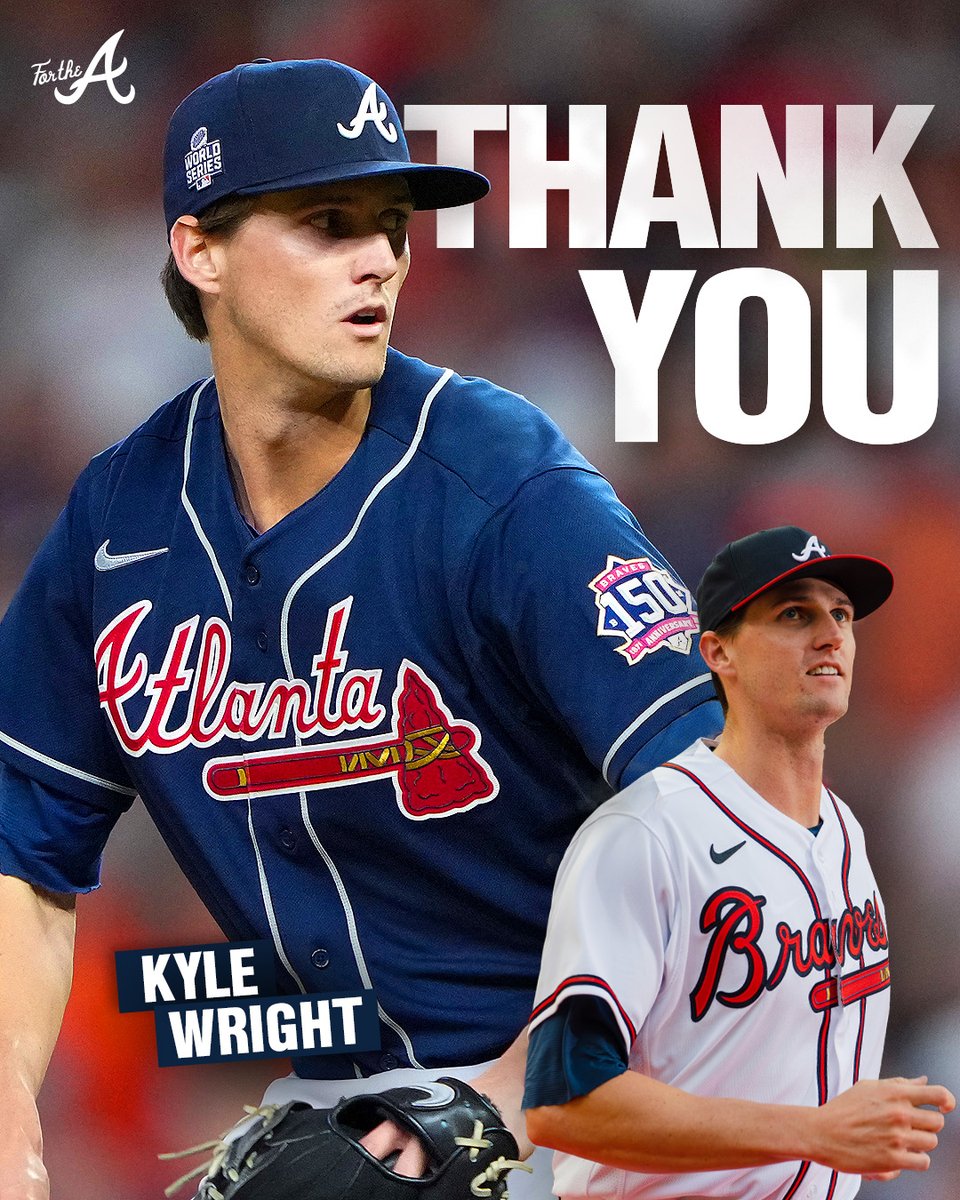 Braves's tweet photo. Thank you, @Kyle_Wright44 💙 https://t.co/fb7UYPp8uI