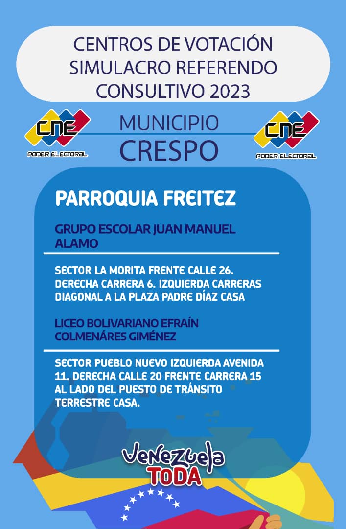 gobiernodelara's tweet photo. #17Nov Conoce los centros de votación del Referendo Consultivo para este 3 de diciembre 2023 en el estado Lara.

#SoberaníaEsEsequibo https://t.co/YSzEsUrOZk