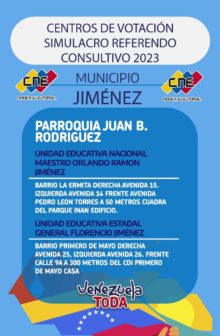 gobiernodelara's tweet photo. #17Nov Conoce los centros de votación del Referendo Consultivo para este 3 de diciembre 2023 en el estado Lara.

#SoberaníaEsEsequibo https://t.co/YSzEsUrOZk