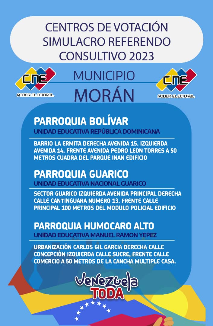 gobiernodelara's tweet photo. #17Nov Conoce los centros de votación del Referendo Consultivo para este 3 de diciembre 2023 en el estado Lara.

#SoberaníaEsEsequibo https://t.co/YSzEsUrOZk