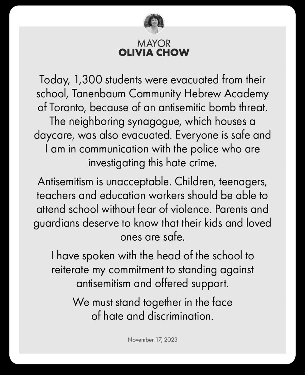 Ryan Margau (@rmargau) on Twitter photo 🙏 <a href="/MayorOliviaChow/">Mayor Olivia Chow 🇨🇦</a> <a href="/TorontoPolice/">Toronto Police</a> There is no place for Antisemitism, Islamophobia and Hate in our city 🙏 <a href="/MayorOliviaChow/">Mayor Olivia Chow 🇨🇦</a> <a href="/TorontoPolice/">Toronto Police</a> There is no place for Antisemitism, Islamophobia and Hate in our city