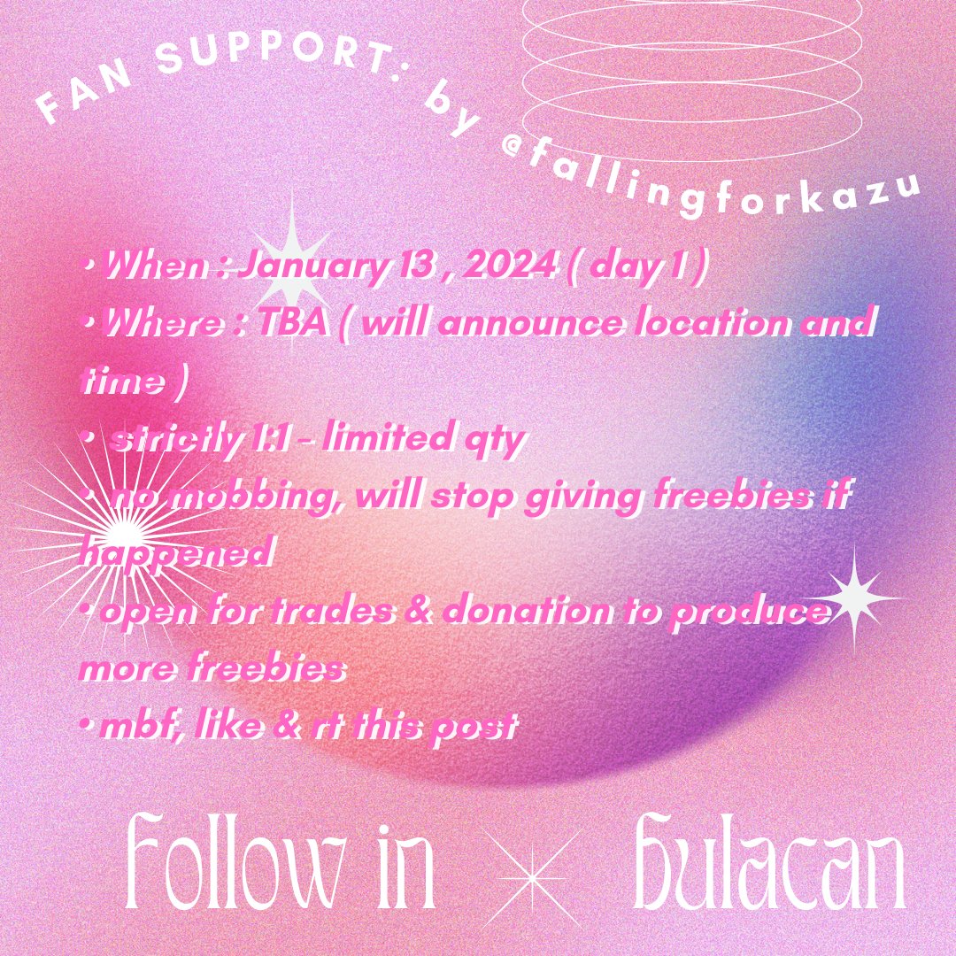 fallingforkazu's tweet photo. hi carats ! i will be giving freebies for carats who’ll be at the venue for follow tour in bulacan 💗

— vv limited qty since limited budj:(
— mbf , like &amp; rt
—  when : day 1 ( unsure for day 2 )
—  strictly 1 : 1 only
— open for trade &amp; donations

#SEVENTEEN #FOLLOW_TO_BULACAN https://t.co/dQYXJCwDtH