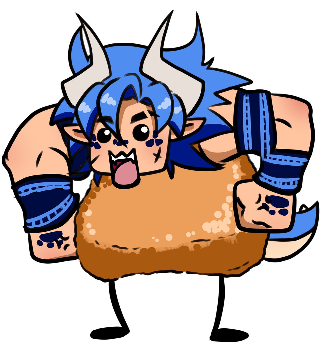 Semienigma's tweet photo. Uh so...I asked @dynobluevt a while ago if I could draw him as a chicken Nugget and He said yes...then I got carried away. #Dynart Also Drew https://t.co/2xoq87vwPb