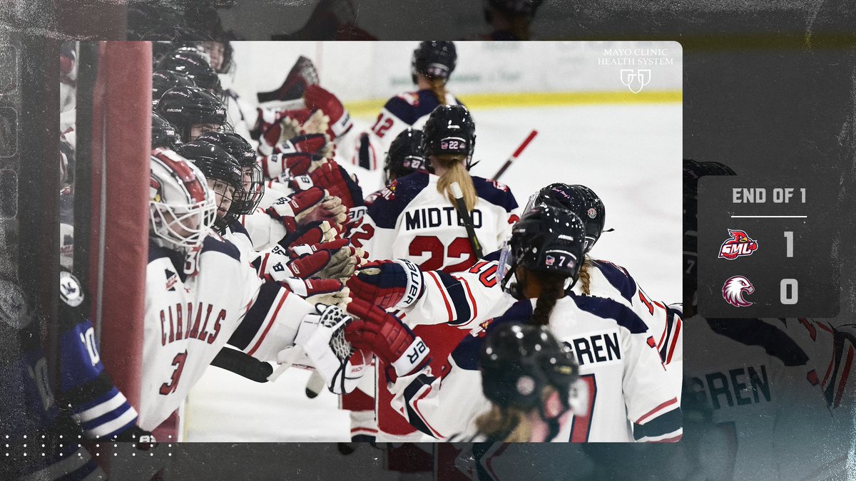 SMUMNAthletics's tweet photo. WHKY - End of 1 at the SMU Ice Arena: @SMUWHockey leads Augsburg 1-0; Heitzman w/ Cardinals goal, and has now recorded a point in all SEVEN SMU games this season!! https://t.co/3JFXrsVeV2
