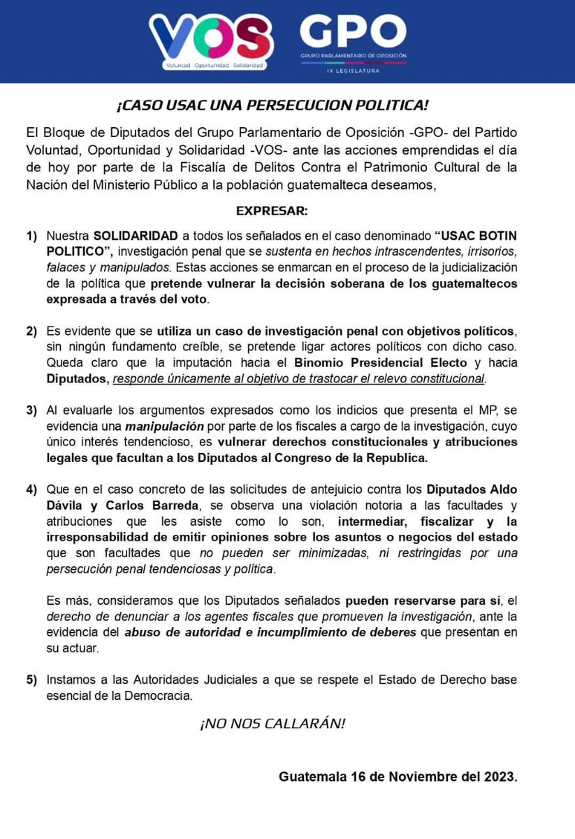 Comunicado oficial. 
#VosSosElproyecto #vos #VOS #ElProyectoSosVOS