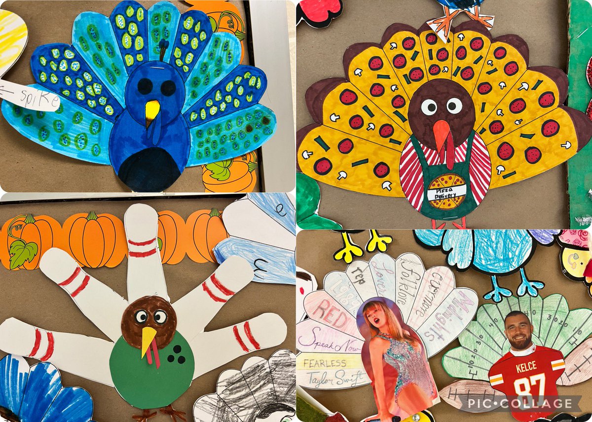 Go2TheLibrary's tweet image. The turkeys  are up to no good again and have gone into hiding for Thanksgiving. 
One of my students disguised their turkey as me!!! ♥️