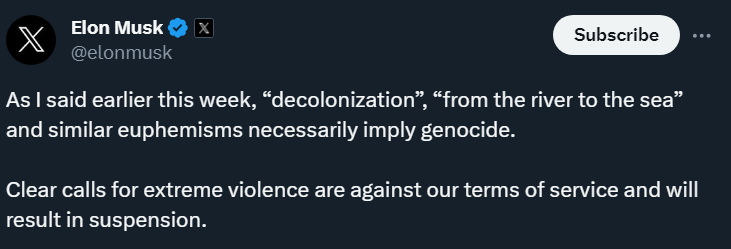 But this guys whole shtick about buying twitter was to “promote free speech”🤥
From the river to the sea…