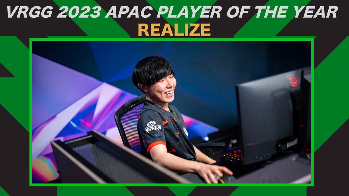 VRGAWARDS's tweet photo. 2023 PLAYER OF THE YEAR - APAC (90%)
A historic player with a historic season with many more to come! 
WINNER: @ReaLizeRL https://t.co/Q4RsBcRW9D