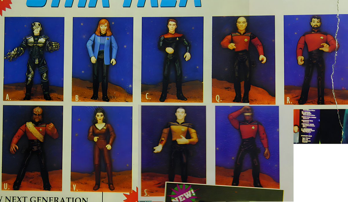 An early look at hastily mocked up Wave 2 TNG figures.  Notice the weird hybrid uniforms and a differently painted Beverly Crusher #StarTrekTNG #startrektoys #startrekplaymates #StarTrek #ActionFigure