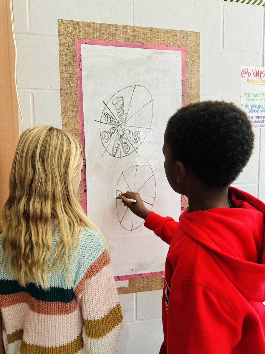 A_MinearAHL's tweet photo. Today I stopped by Ms.  @Hall5thMathAHL’s class and got to see our fifth grade #TrustyHuskies during their math talk. Students were comparing 4/10 and 6/8. They drew a visual model and then had to verbally justify their reasoning on which was bigger. Wow! Great opener. #CPSbest https://t.co/w5ZBGWTGuc